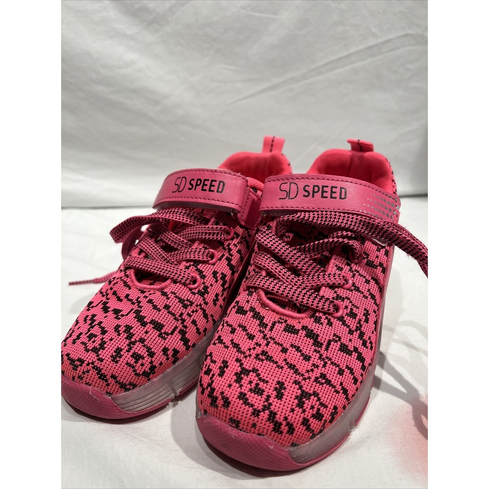 Ad Speed Fashion‎ Big Girls Youth Light Up Roller Shoes Size 34 Hot Pink Y2K